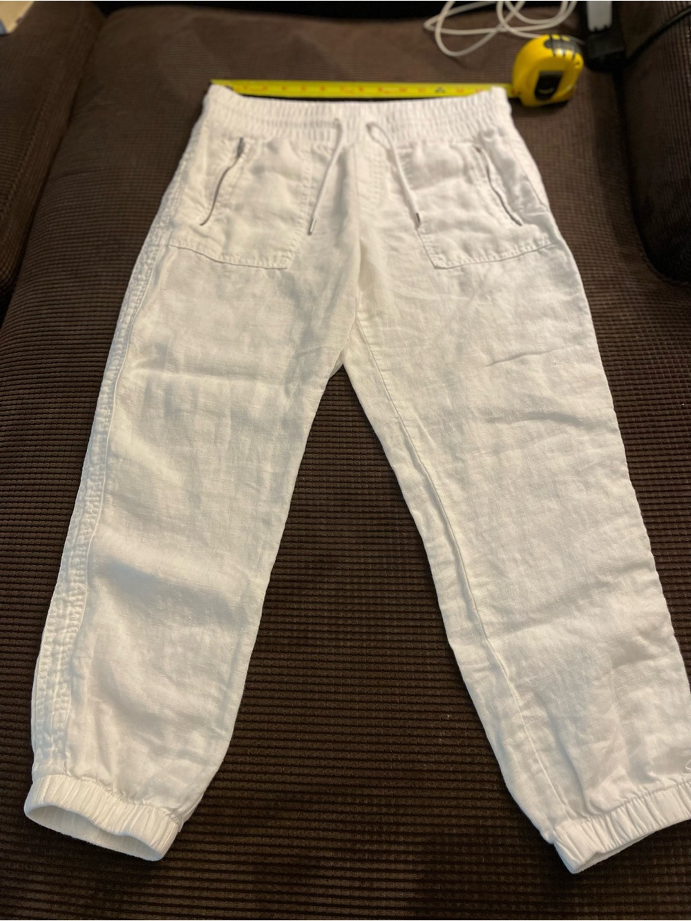 Athleta Cabo Women’s White Linen Jogger Pants